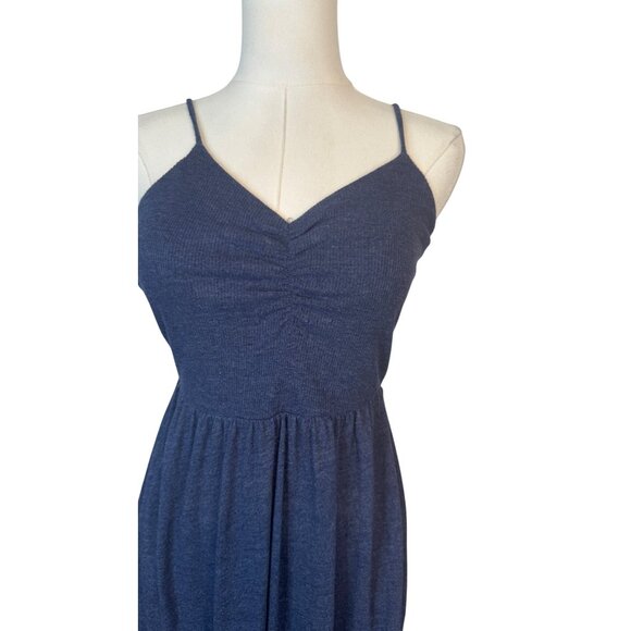 Chasor XS Navy Blue Sleeveless Midi Dress Adjustable Spaghetti Straps - Picture 5 of 16